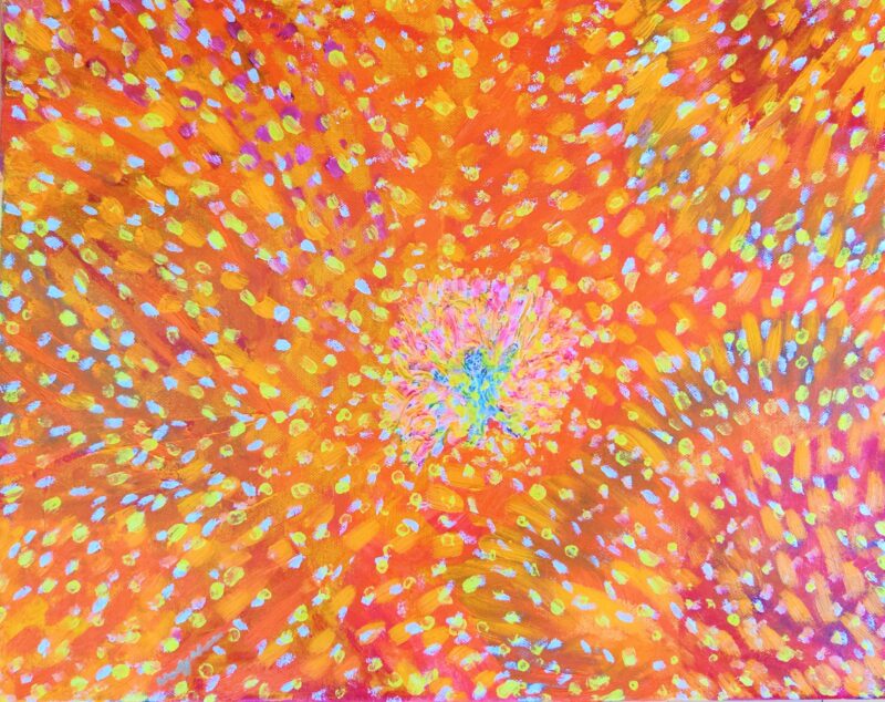 Fairies vibrant textured oil painting