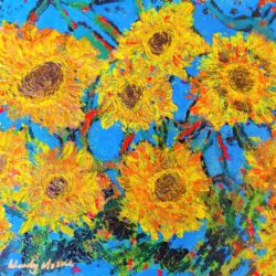 Sunflowers oil painting from the Kindness book